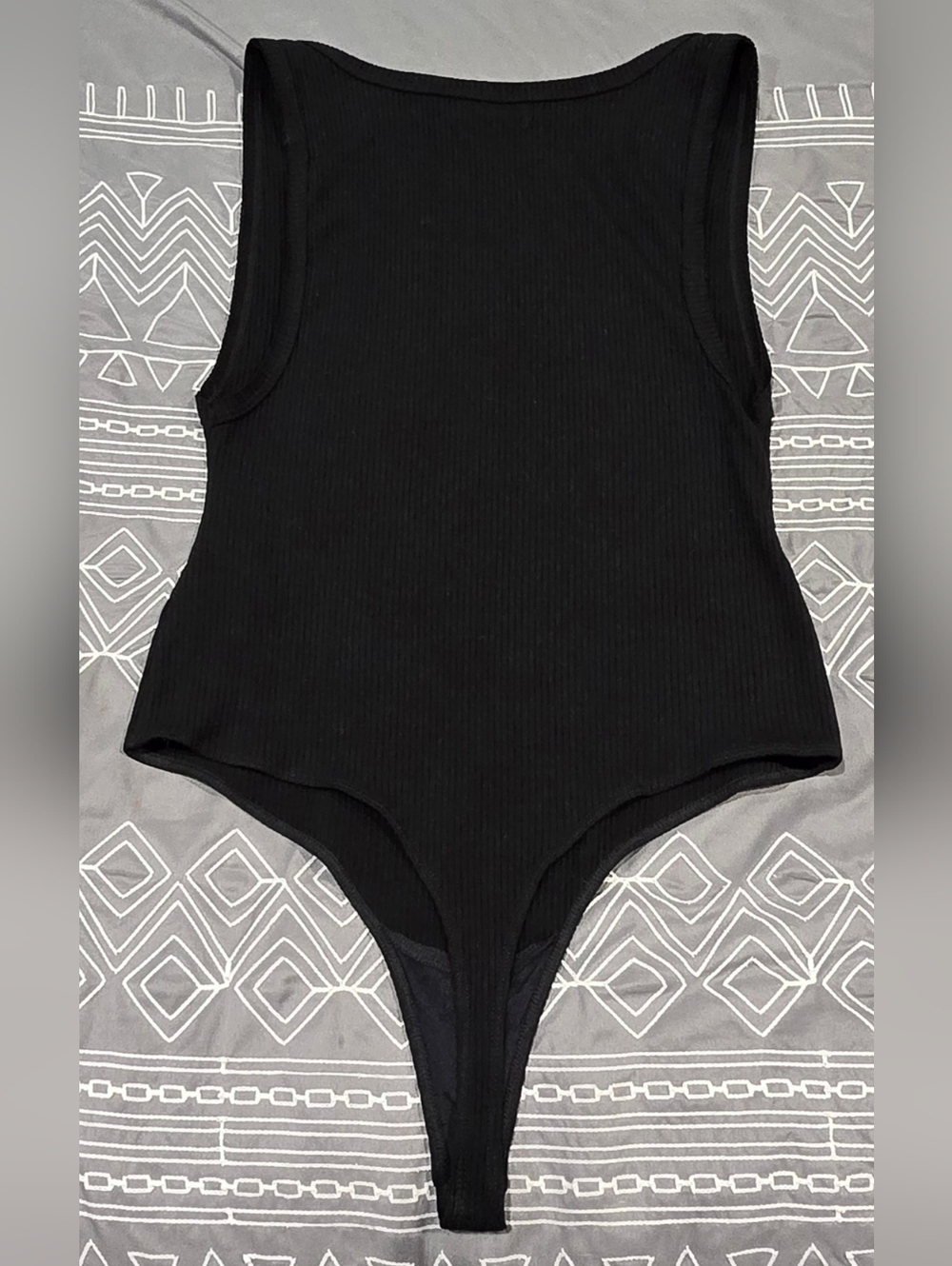 Reformation Black Ribbed Bodysuit Size Large - Picture 6 of 6